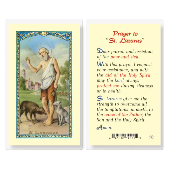 Lazarus - Saint Lazarus Holy Card