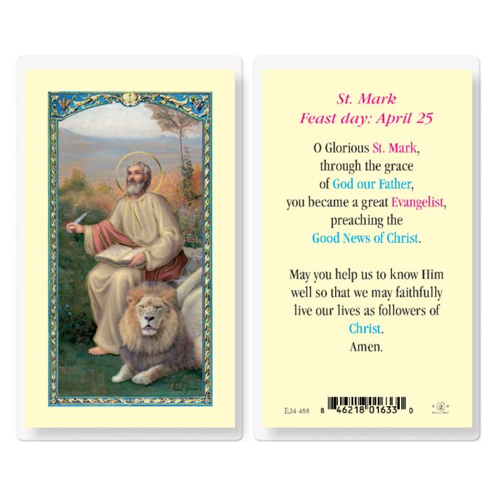 Mark - Saint Mark Holy Card