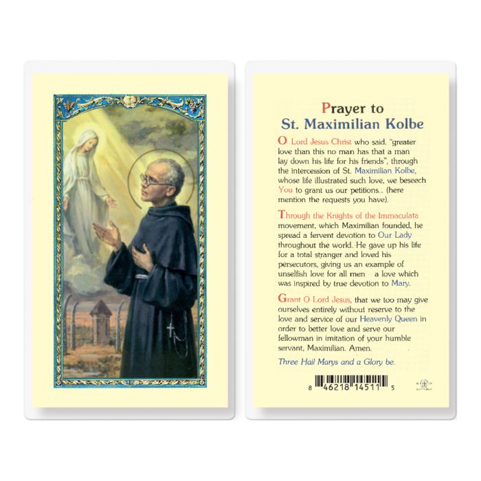Maximilian - Saint Maximilian Kolbe Holy Card