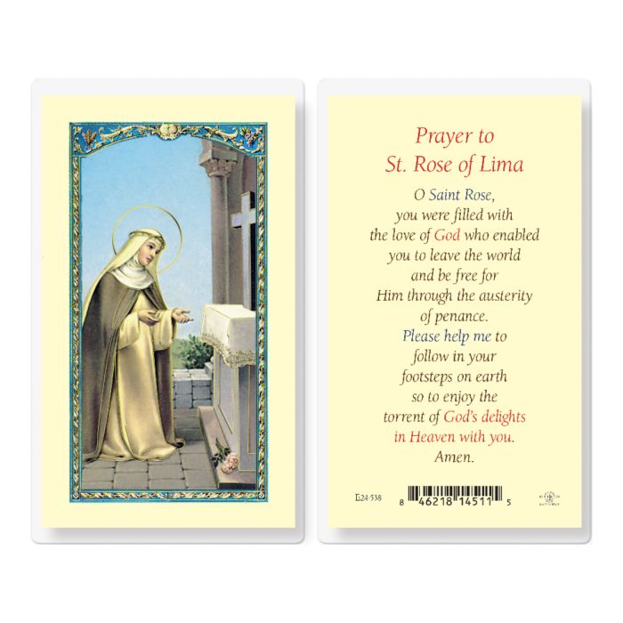 Rose - Saint Rose of Lima Holy Card