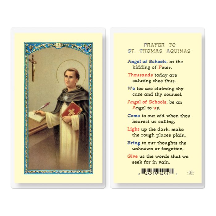 Thomas - Saint Thomas Aquinas Holy Card