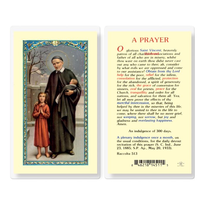 Vincent - Saint Vincent de Paul Holy Card