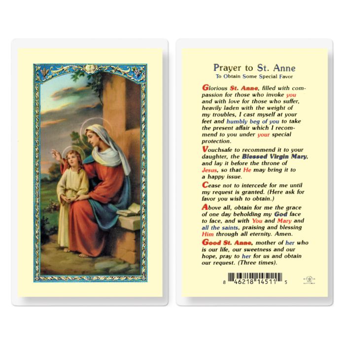 Anne - Saint Anne Obtain Favor Holy Card