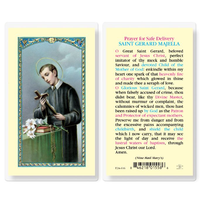Gerard - Saint Gerard Prayer for Safe Childbirth Holy Card