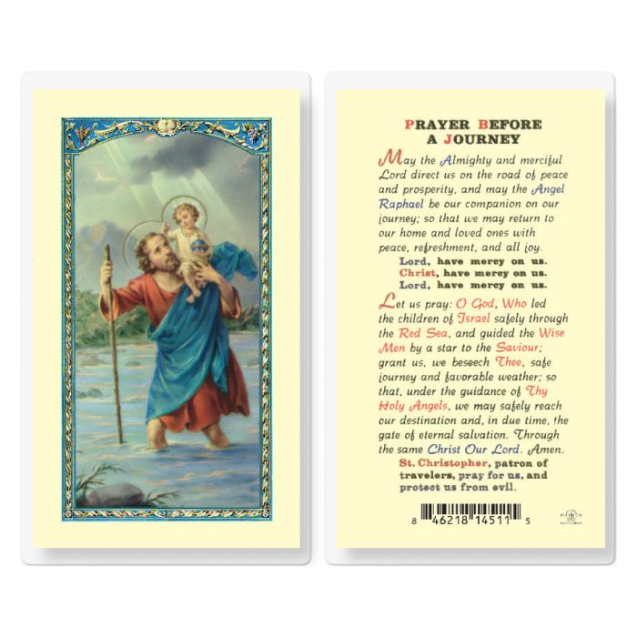 Christopher - Prayer Before a Journey Holy Card