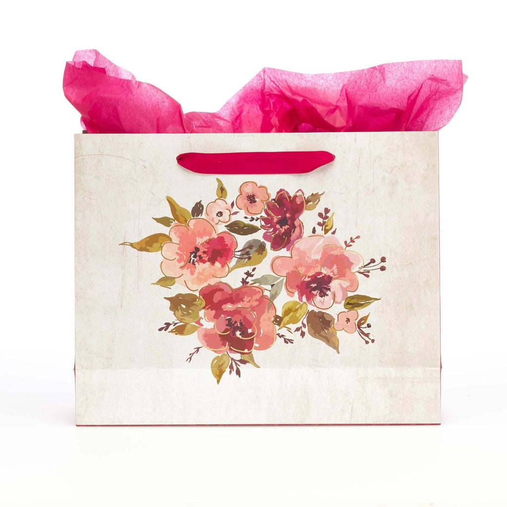 Just For You Large Gift Bag Set in Cream with Card and Tissue Paper