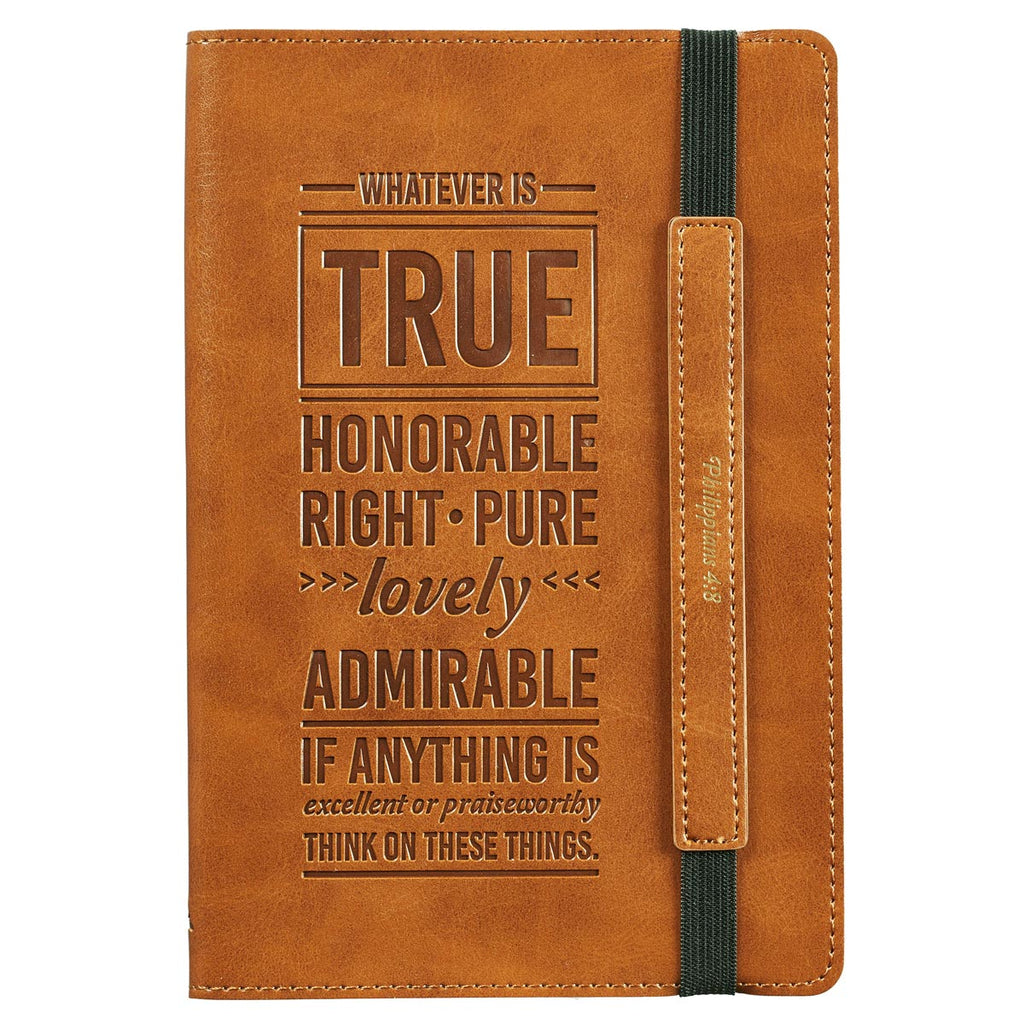 Whatever Is True Flexcover Dotted Journal with Elastic Closure _ Philippians 4:8