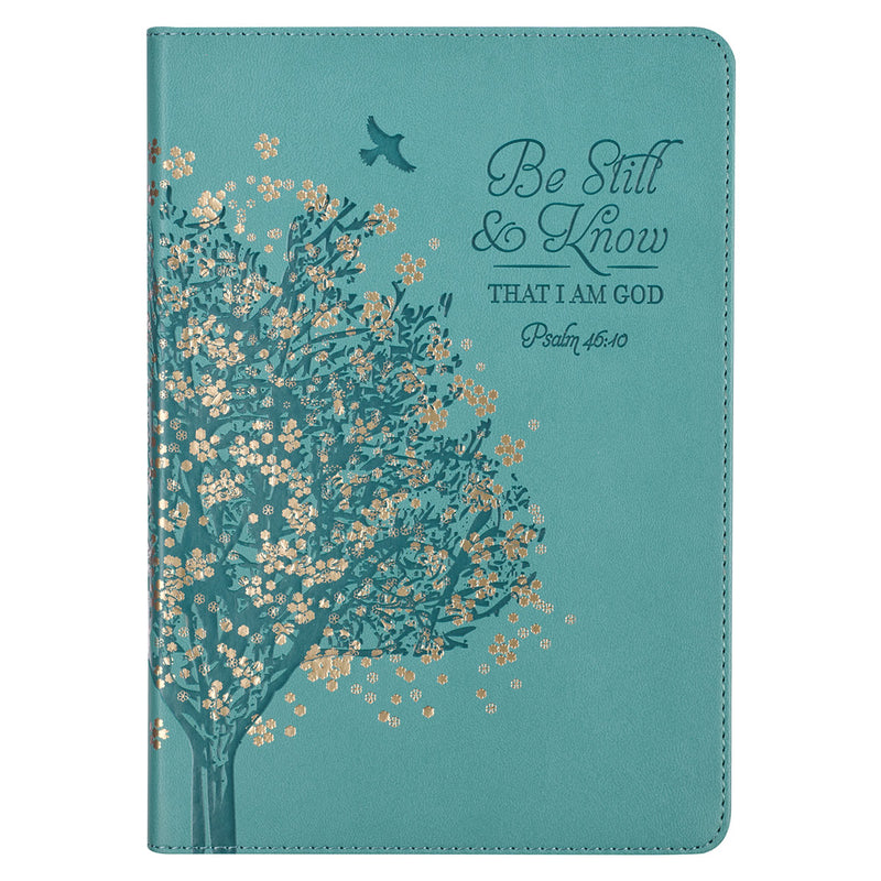 Be Still & Know Teal Faux Leather Classic Journal  - Psalm 46:10