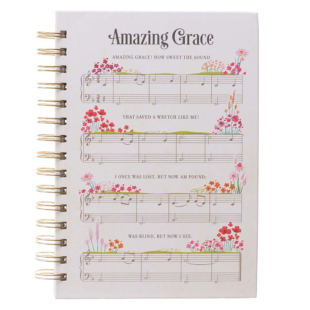 Amazing Grace Sheet Music Large Wirebound Journal