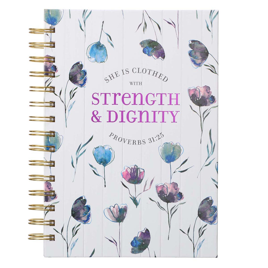 She Is Clothed With Strength & Dignity Large Wirebound Journal - Proverbs 31:25