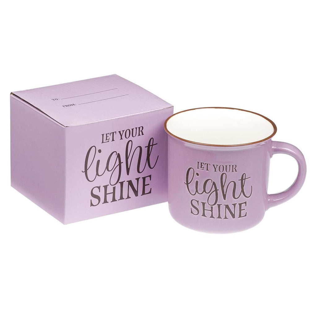 Let Your Light Shine Lavender Camp-style Coffee Mug - Matthew 5:16