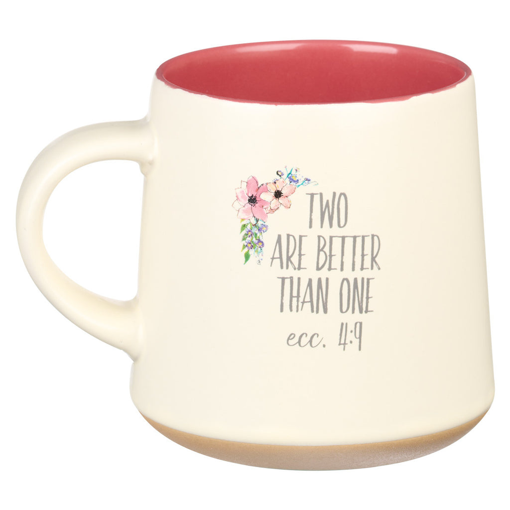 Sister Ceramic Coffee Mug with Clay Dipped Base - Ecclesiastes 4:9