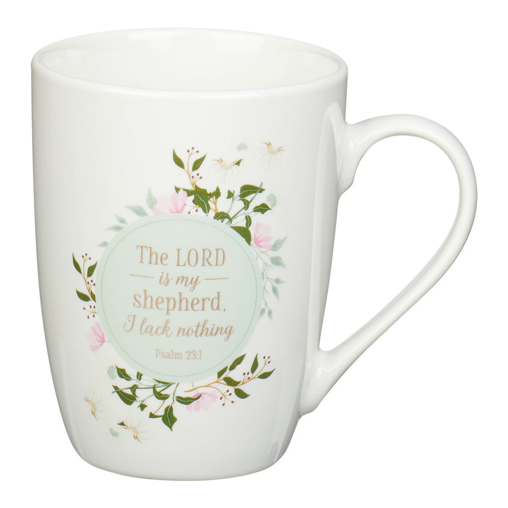 The LORD Is My Shepherd White Ceramic Coffee Mug– Psalm 23:1