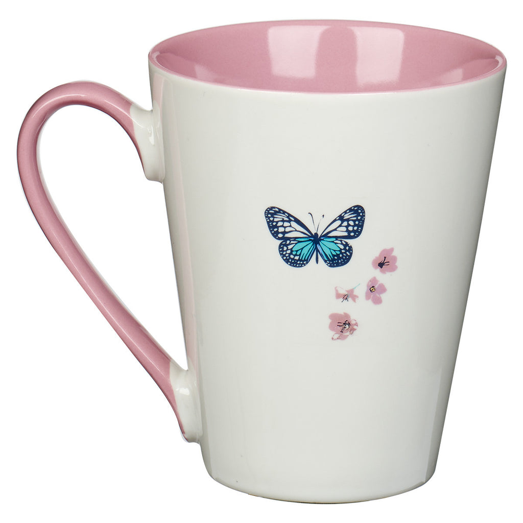 He Restores My Soul Butterfly Ceramic Coffee Mug – Psalm 23:3