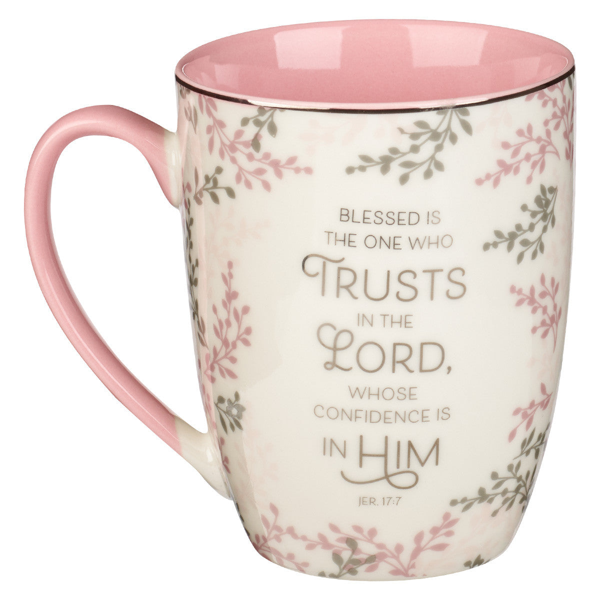 Blessed Man Ceramic Coffee Mug with Dipped Clay Base - Jeremiah 17:7
