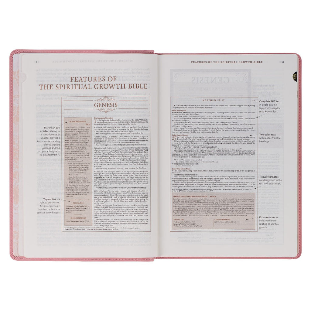 Spiritual Growth Bible Pink (New Living Translation)