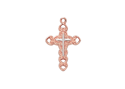 Cross - Rose Gold Plated Pendant on 16" Chain