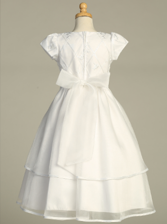 Communion Dress - Embroidered Tulle with Sequins