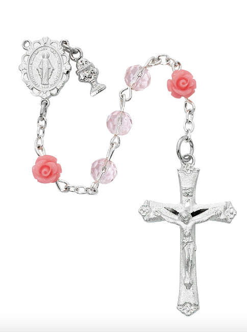 Rosary - Pink Crystal Communion Rosary