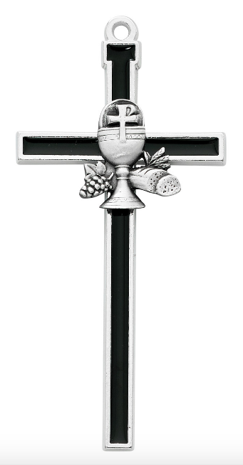Cross - Black Epoxy Communion Cross 5"