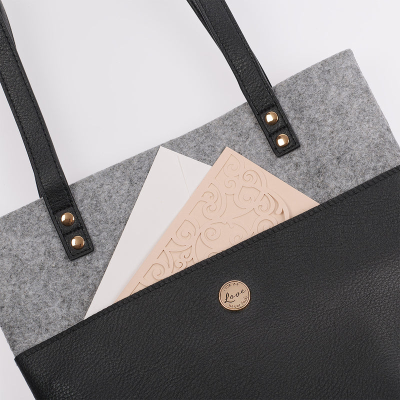 Tote Bag with 1 Corinthians 13:8