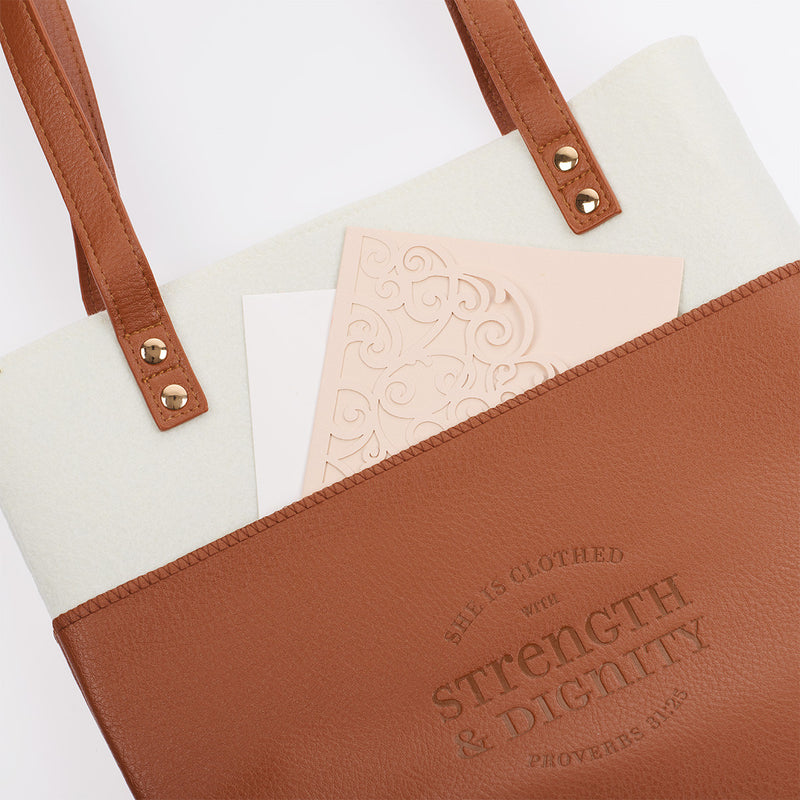Tote Bag with Proverbs 31:25