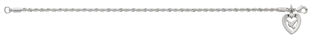 Bracelet - 7.5 in Silver Plated Rope Bracelet, Box