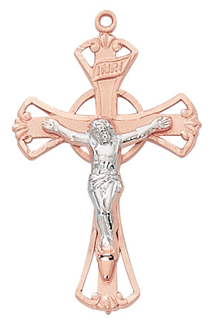 Crucifix Necklace - Rose-Gold over Sterling