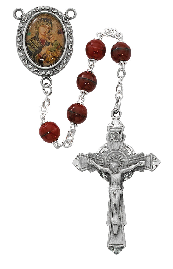Our Lady of Perpetual Help Rosary - Red Boxed