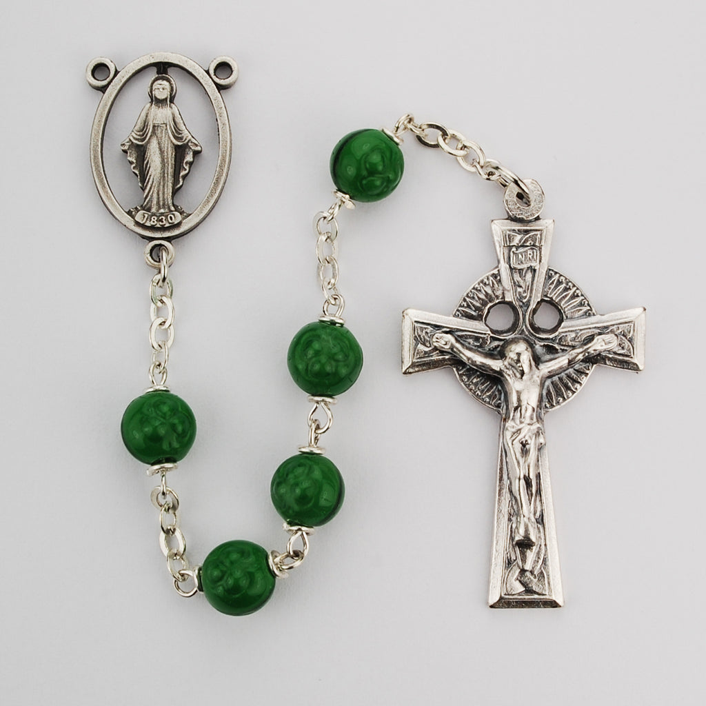 Irish Shamrock Rosary, Boxed