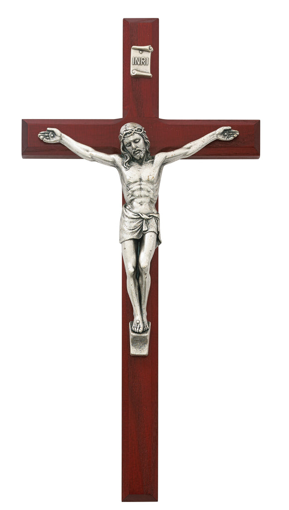 Crucifix - 10" Cherry Stained Crucifix, Boxed