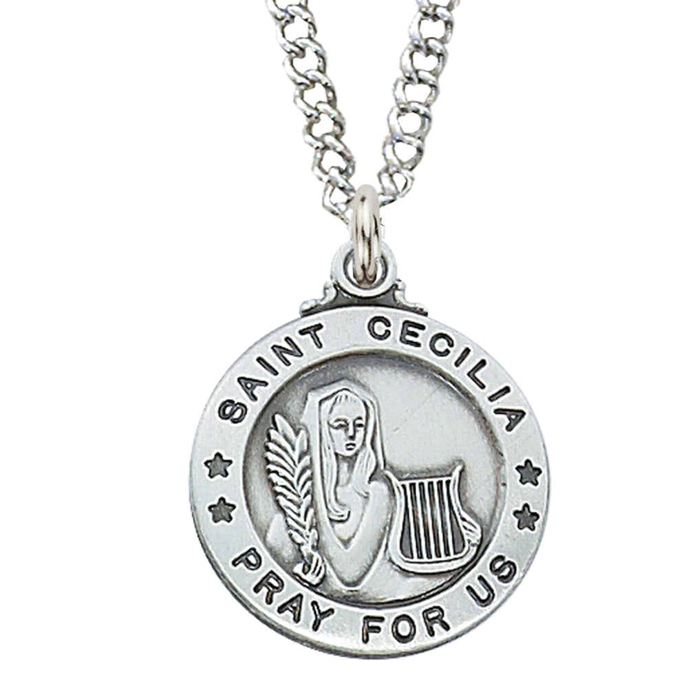 Cecilia - St. Cecilia Medal - Sterling Silver
