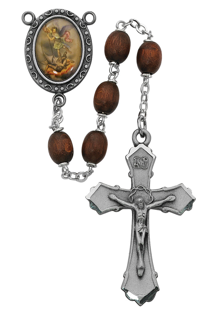 Michael Rosary - Brown St. Michael Rosary Boxed