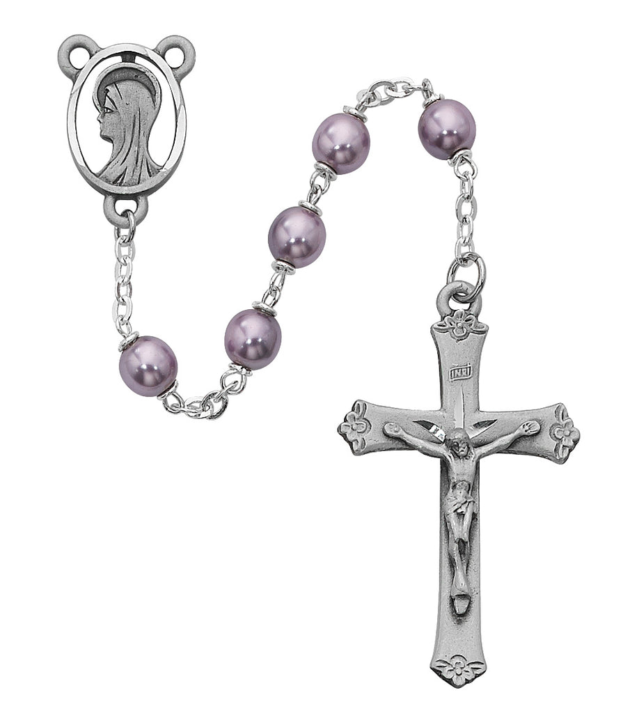 Rosary - Violet Glass Rosary Boxed