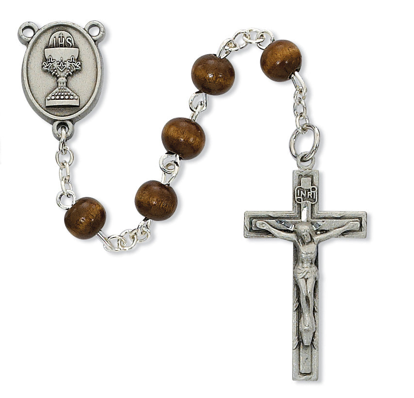 Rosary - Brown Wood Communion Rosary, Boxed