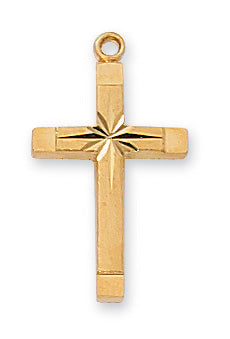 Necklace - Gold Plated Cross Pendant Box