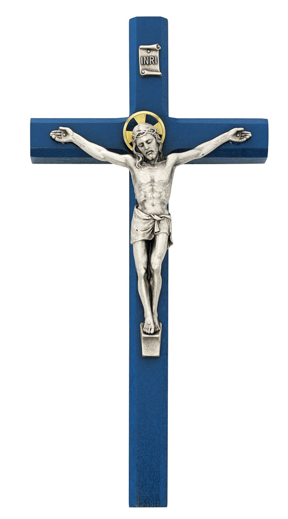 Crucifix - 10" Navy Blue Crucifix, Boxed
