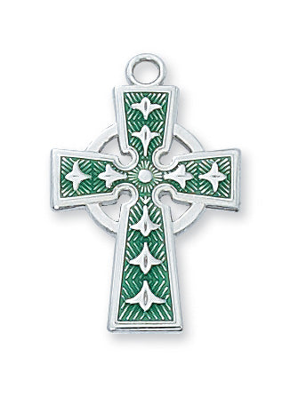 Celtic Cross Necklace - Sterling Silver 18"