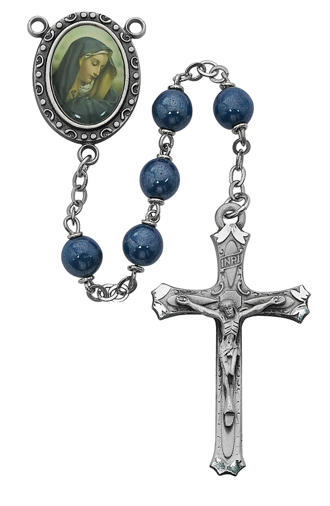 Our Lady of Sorrows Rosary - Blue Boxed