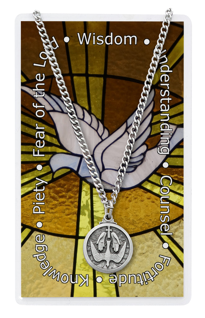Necklace - Holy Spirit Pendant with Holy Card Bagged