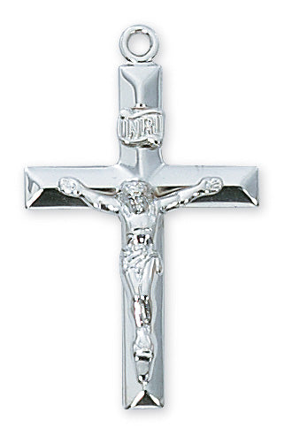 Crucifix Necklace - Sterling Silver 24"