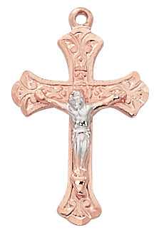 Crucifix Necklace - Rose-Gold over Sterling