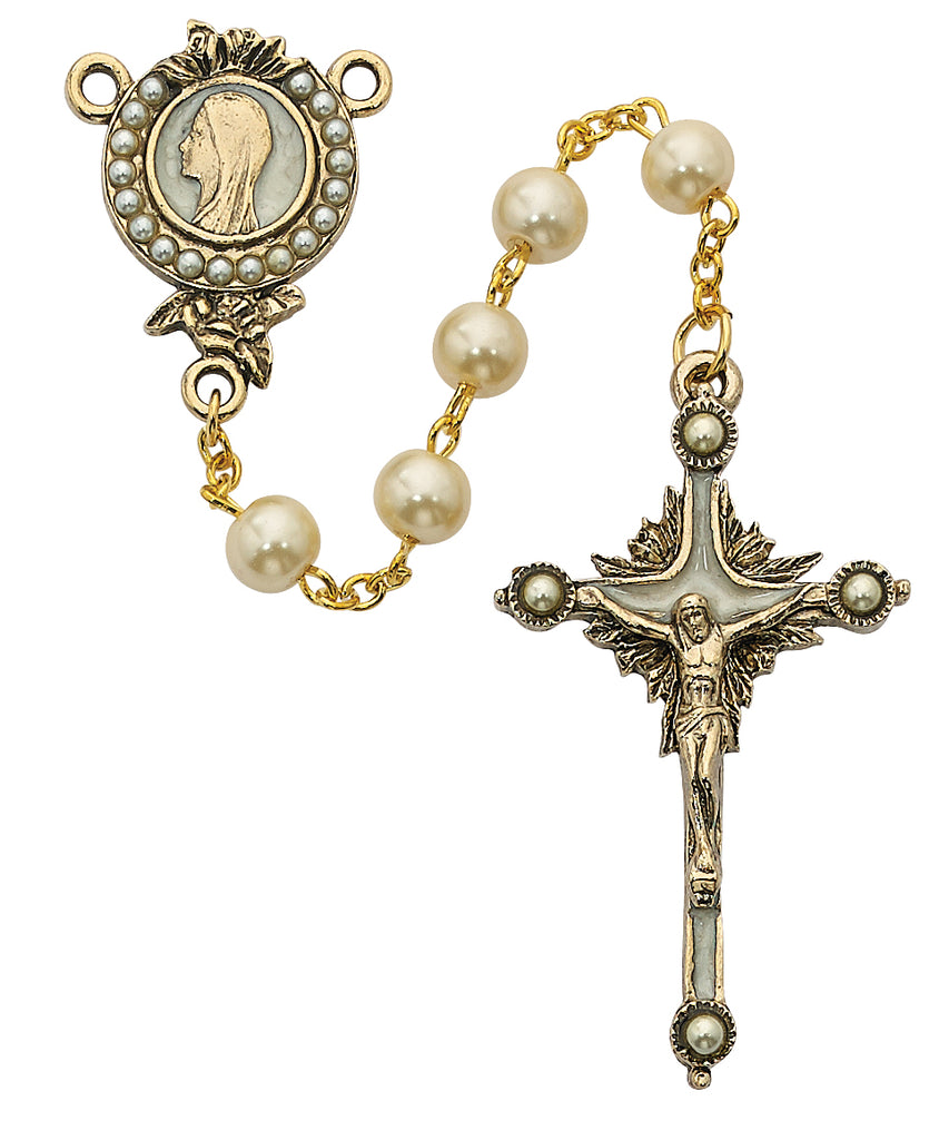 Rosary - Imitation Pearls of Mary Rosary Boxed
