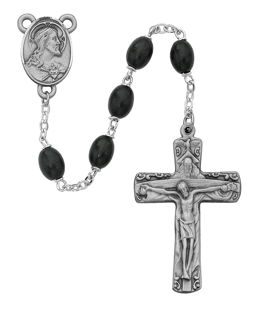 Trinity Rosary - Black Wood Trinity Rosary Boxed