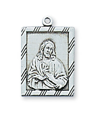 Sacred Heart Medal - Sterling Silver 18"