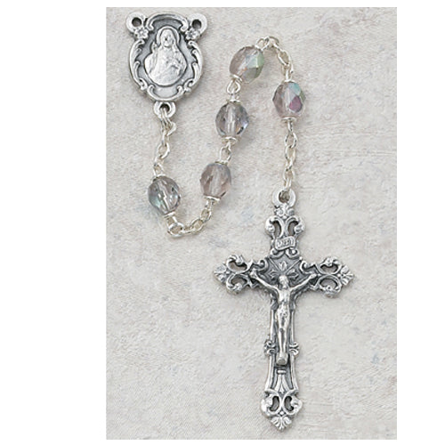 Birthstone Rosary - Light Lavender Glass June Rosary Boxed