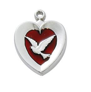 Necklace - Rhodium Plated Red Holy Spirit Pendant Box