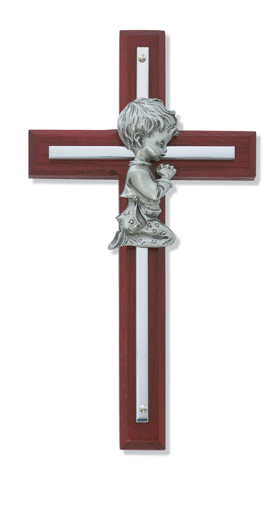 Cross - 6in Cherry Stained Boy's Cross