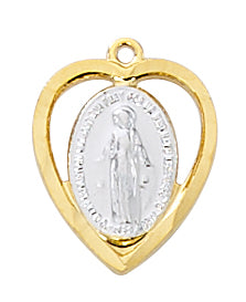 Two-Tone Miraculous Medal - Gold over Sterling