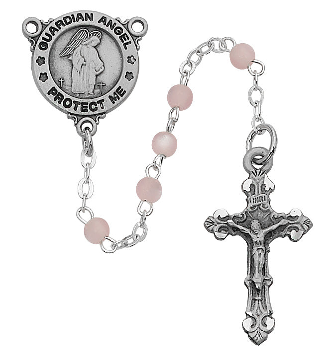 Rosary - Pink Guardian Angel Youth Rosary Boxed